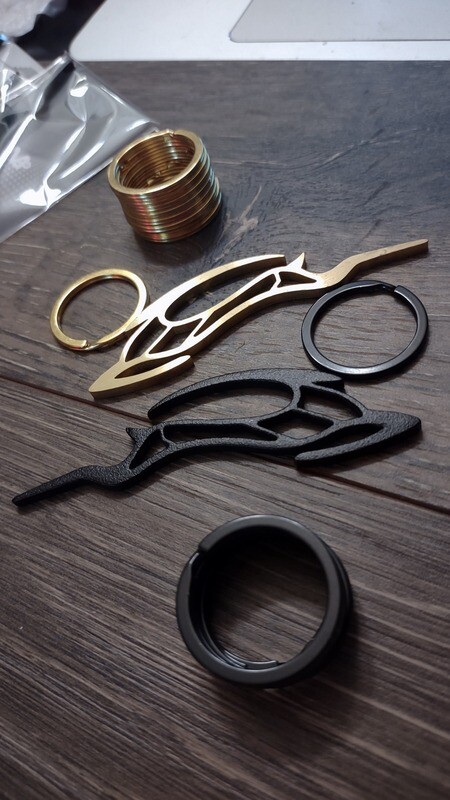 Skeletonized Keychain - Wrinkle Black Powdercoat