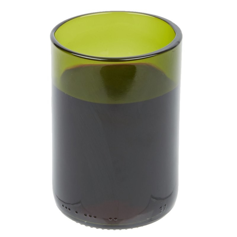 Green Repurposed Wine Bottle Tumbler