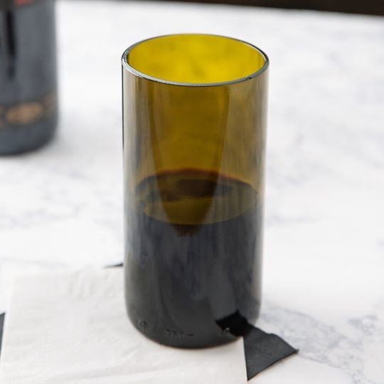 Brown Repurposed Wine Bottle Tumbler