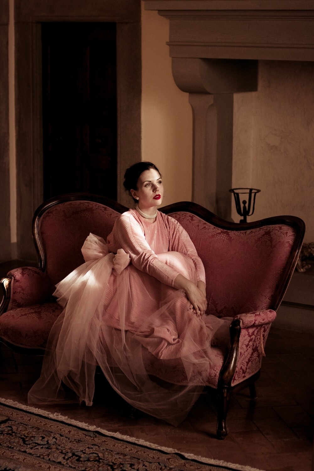 A Stunning Jacques Fath Inspired Tulle Plaited Long Dress