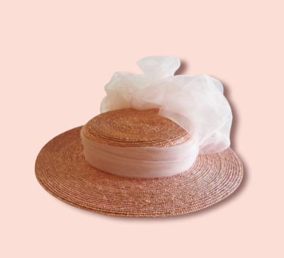 Mini Fairycore Edwardian Style Hand Dyed Straw Hat