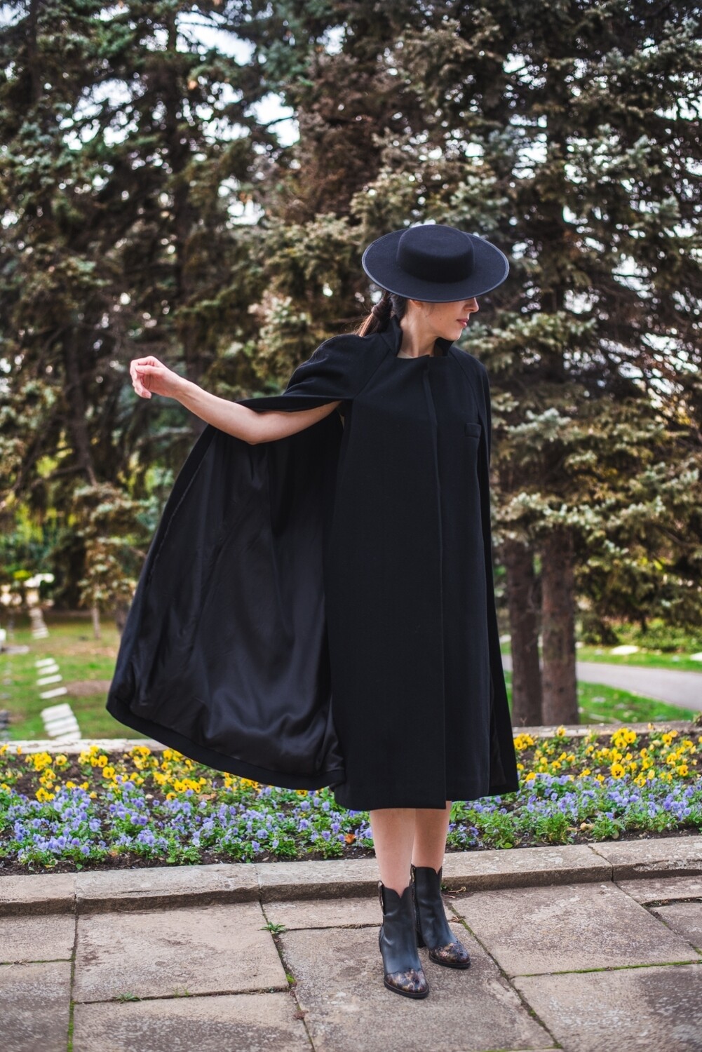 Winter Couture Cape Coat - Merino Wool/Cashmere Blend 