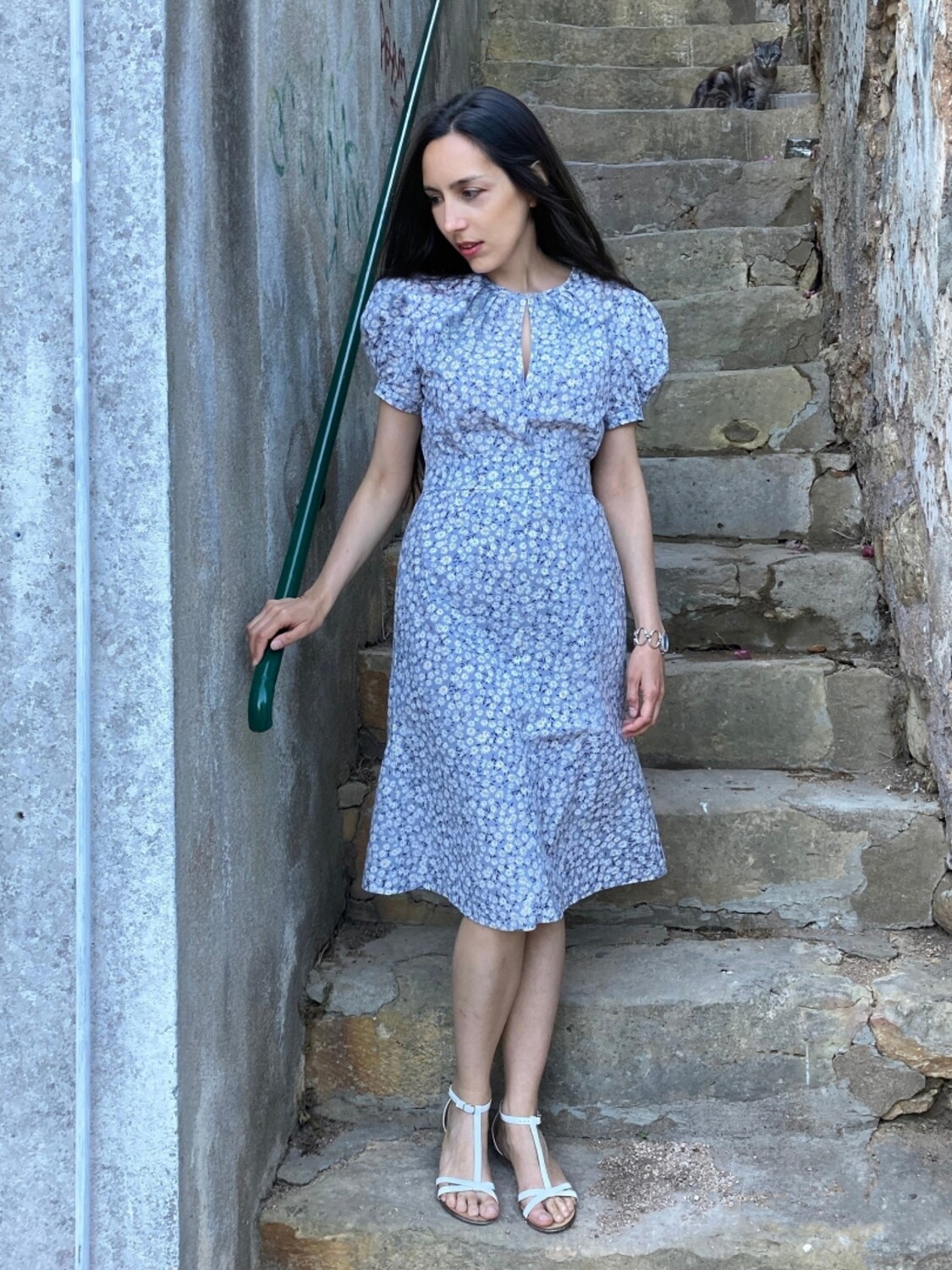 Daisy Dress - a Beautiful Cotton Floral Puff Sleeves Summer Dress