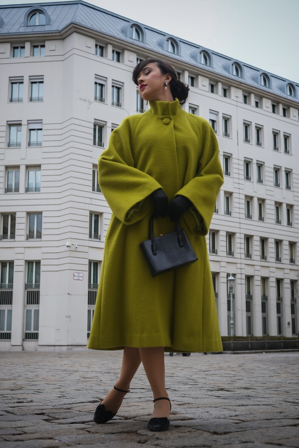 Mandarin Collar Swing Coat
