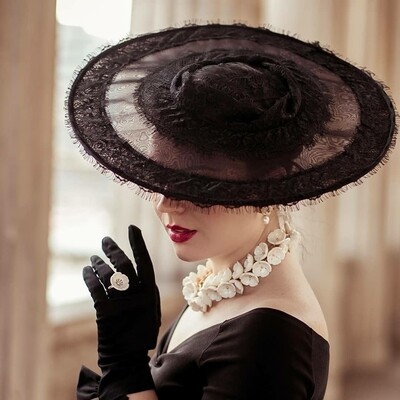 A Victorian Inspired Glamorous Couture Lace Hat