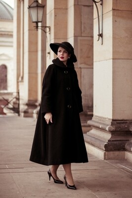 Classical Loose Fitting Long Retro Inspired A-line Swing Coat