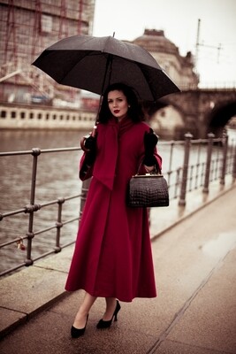 Mid-Century Inspired Loose Fitting Winter Swing Coat