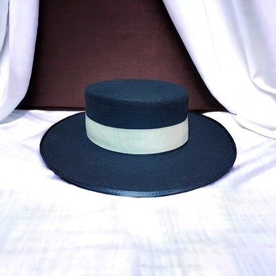 Classic Style Wool Felt Canotier Hat