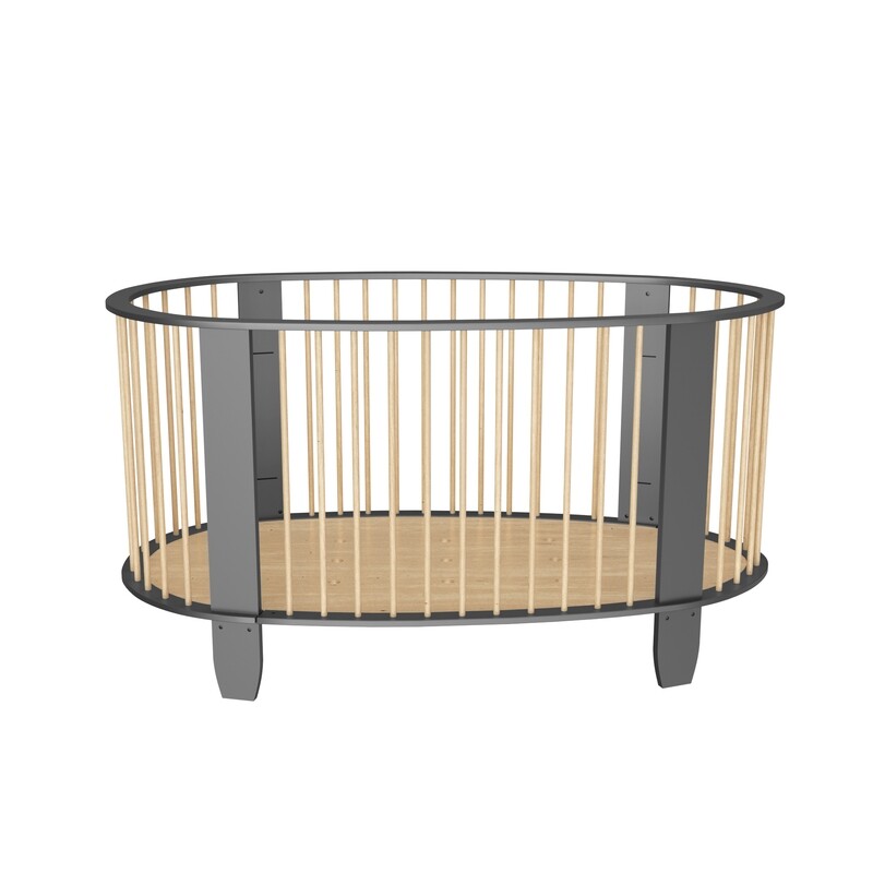 Ei bed  Antracietgrijs en hout