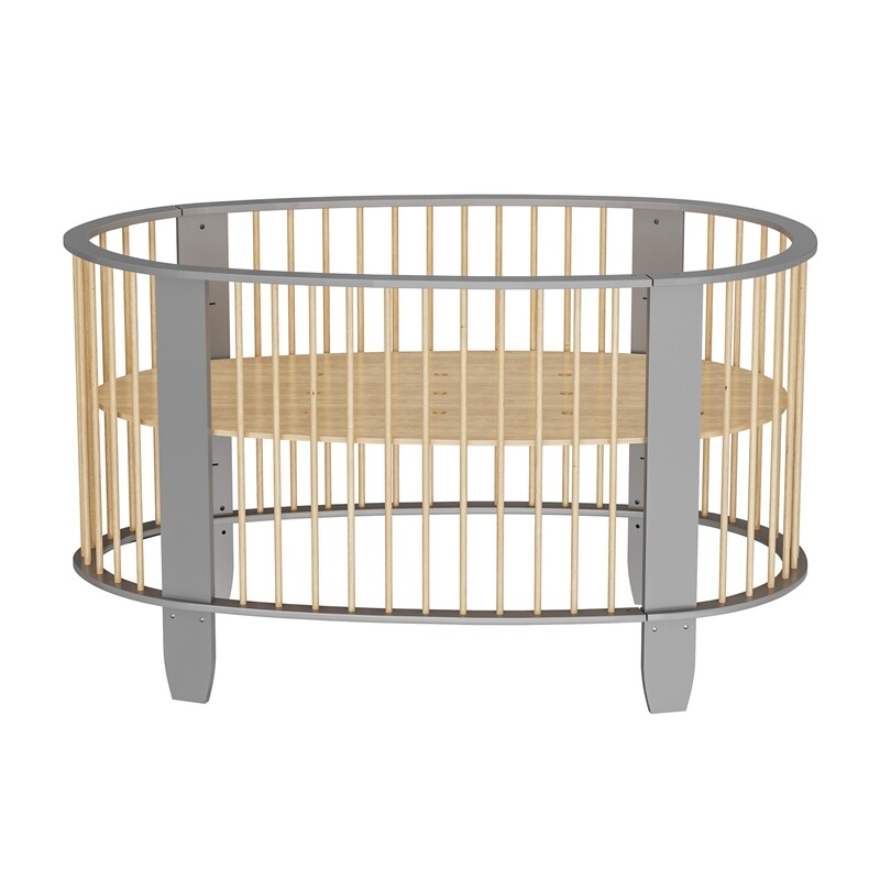 Letto a bozzolo grigio chiaro e beige