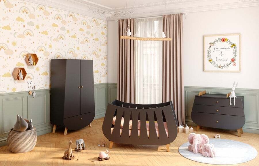 Trapezebed zwart