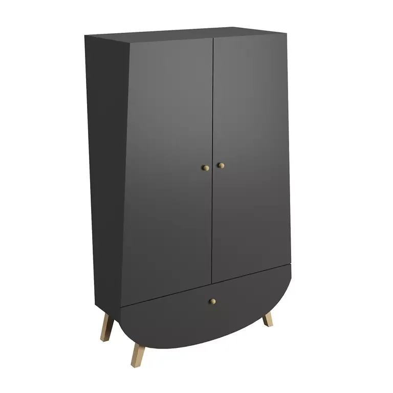 Complete slaapkamer babybed commode en kledingkast  Trapeze Antracietgrijs