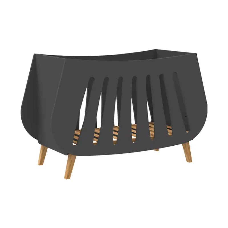 Complete slaapkamer babybed commode en kledingkast Trapeze Antracietgrijs