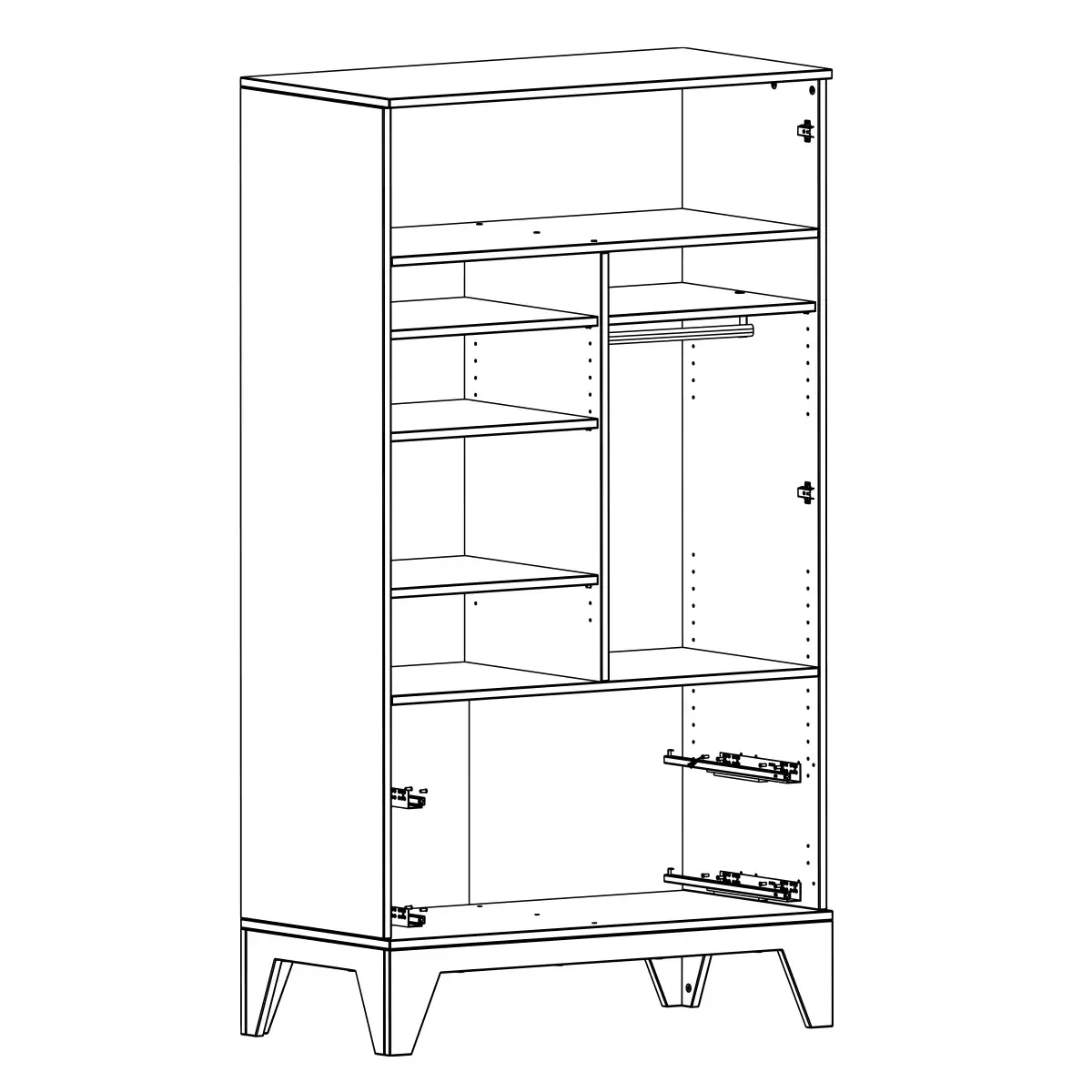 Complete slaapkamer babybed commode en kledingkast  Trapeze Antracietgrijs