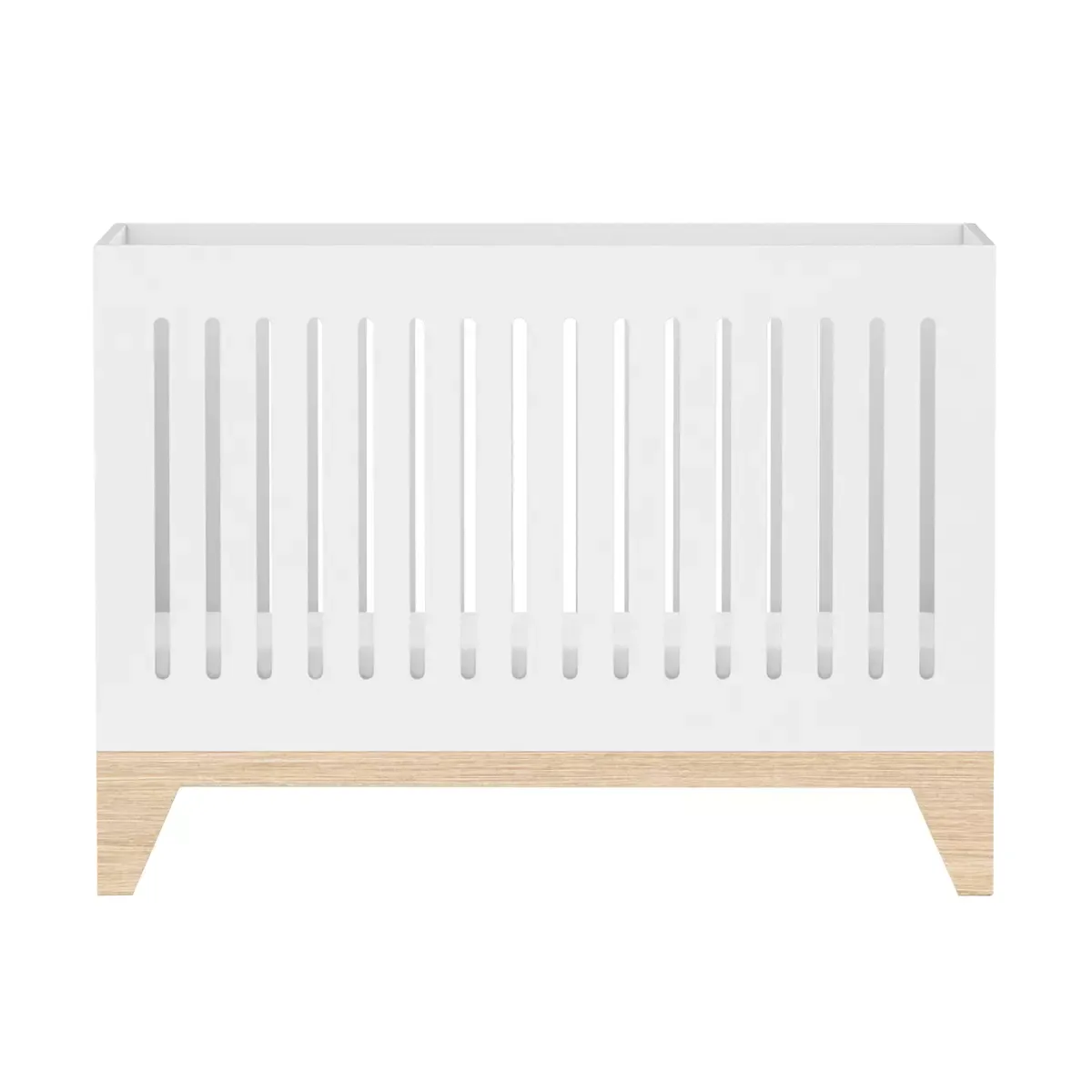 Lit pliable et commode 60x120 Mia - Blanc et bois