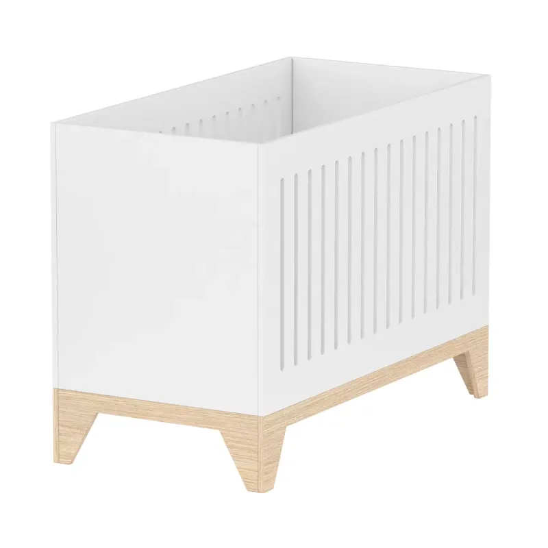 Uitklapbaar bed en ladekast 60x120 Mia - Wit en Hout