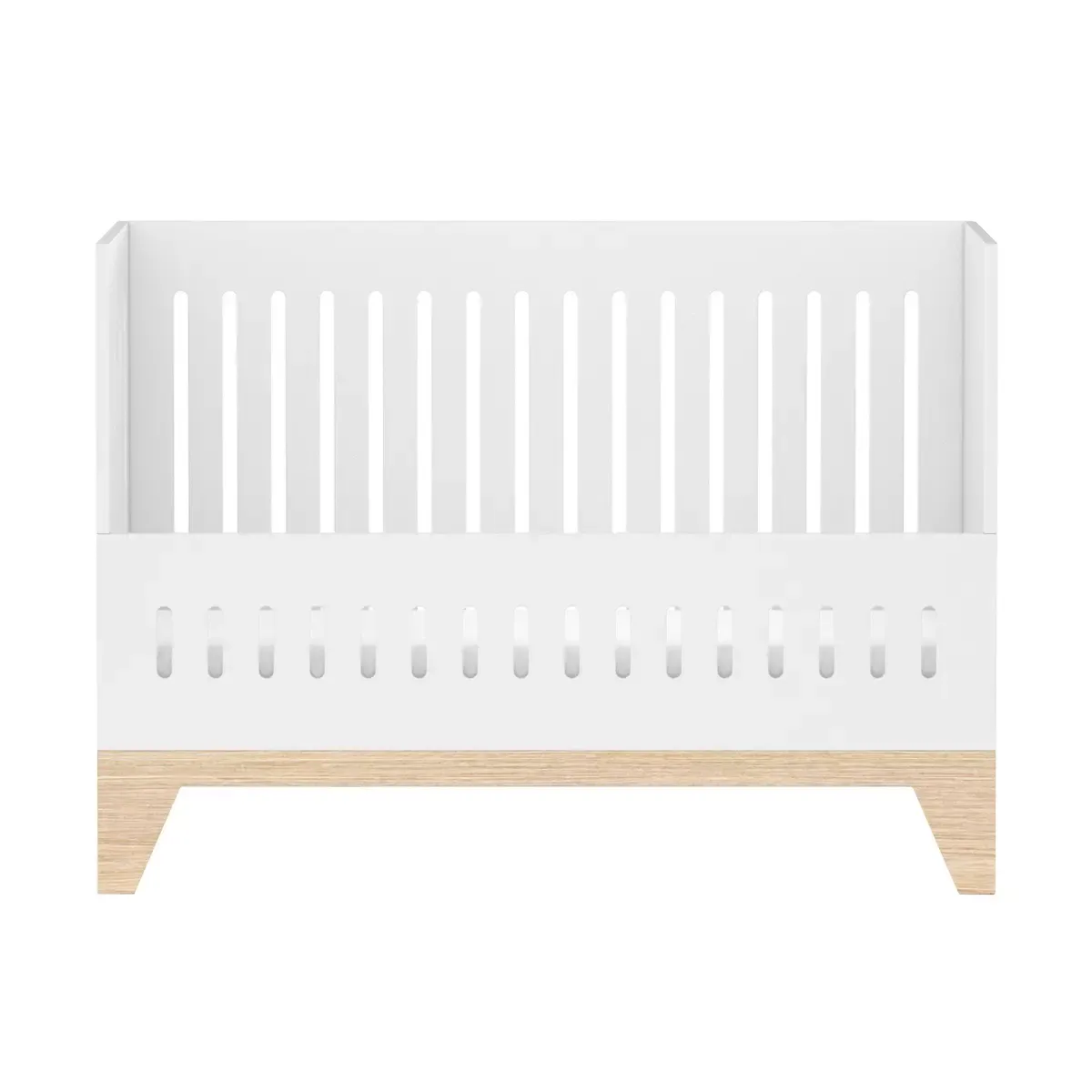 Lit pliable et commode 60x120 Mia - Blanc et bois