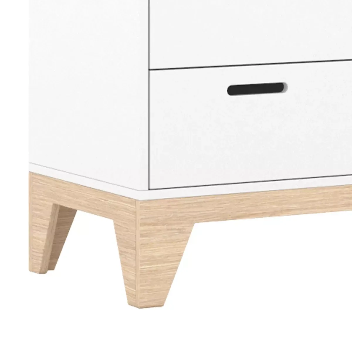 Uitklapbaar bed 60x120 en  Mia kledingkast - Wit en hout