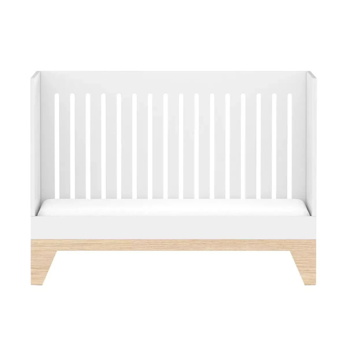 Uitklapbaar bed 60x120 en  Mia kledingkast - Wit en hout