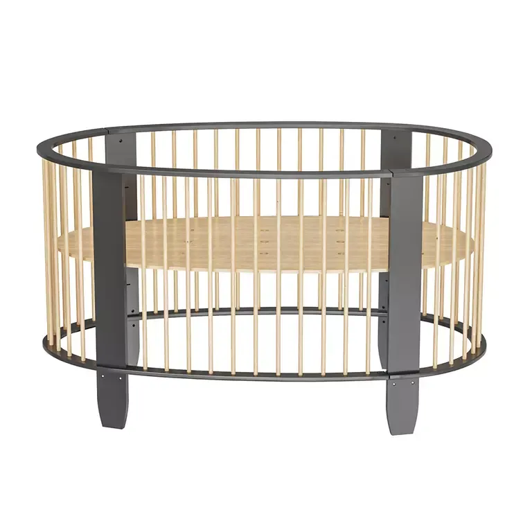 Letto uovo Grigio antracite e legno