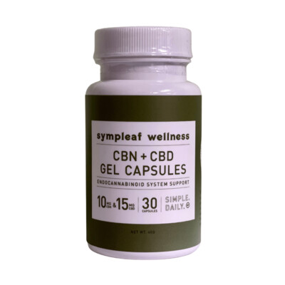 Sympleaf 15mg CBD + 10mg CBN Gel Capsules (30ct)