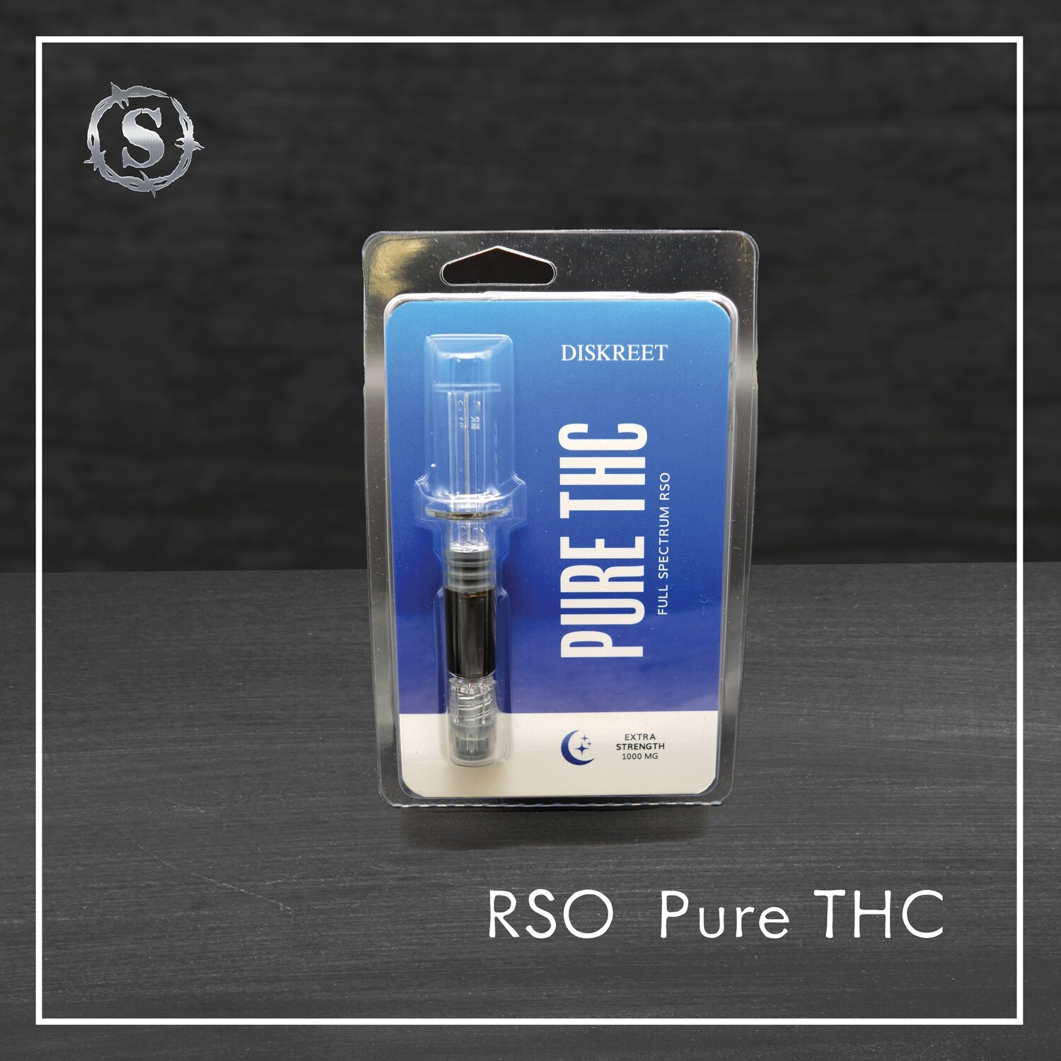 Diskreet RSO Blue Dream Pure THC RSO or Rick Simpson Oil (RSO-BD-122723) 83.30 % .8g Syringe (3965)