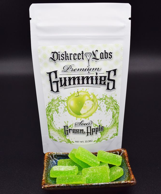 Diskreet Labs Gummies - Sour Green Apple THC/CBD Hybrid (DL-GA-121824)