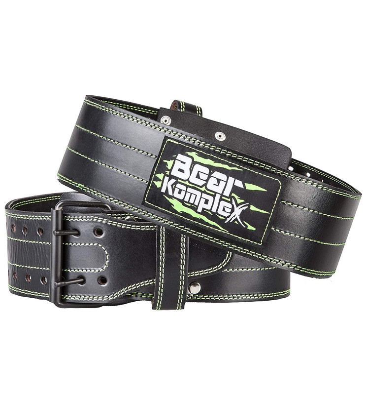 Bear KompleX Genuine Leather Adjustable Weightlifting Belt,Protection &amp; Support for Back &amp; Core During Intense Workouts, Crossfit Training, Olympic Athletes &amp; Powerlifting- 4&quot; Wide, 5mm Thick