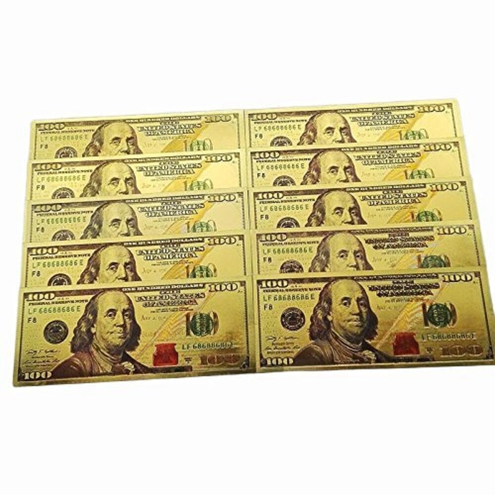 Twenty x $100 Gold Bill made with 24K Gold Foil  &quot;Shit Coin&quot;