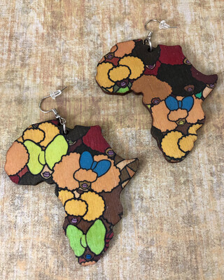 Hidden Fros Jumbo Africa Earrings Hidden Fros Jumbo Africa Earrings