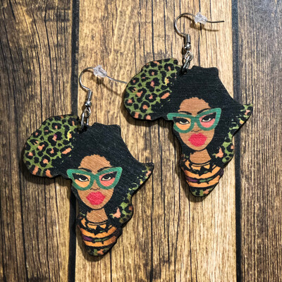 Fashion Fro Leafrica Wood Earrings Fashion Fro Leafrica Wood Earrings