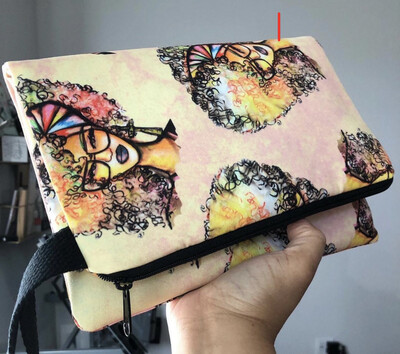 Beauty and Brains Fold Over Hand Wristlet