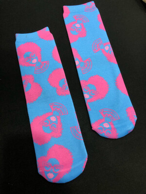 Fashion Fro Pink Blue Crew Socks
