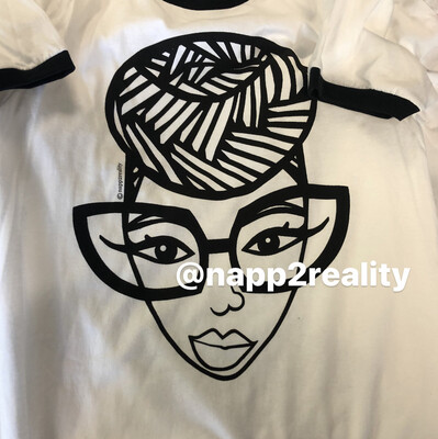 (Unisex Medium) Genius White/black  T-Shirt