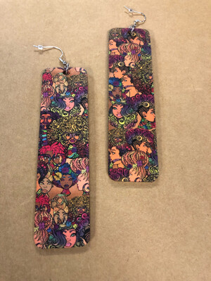 Flower Fro Collection Rectangle Earrings Flower Fro Collection Rectangle Earrings