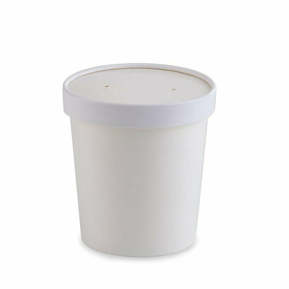 White Pint Paper Ice Cream Container 16 oz (250)