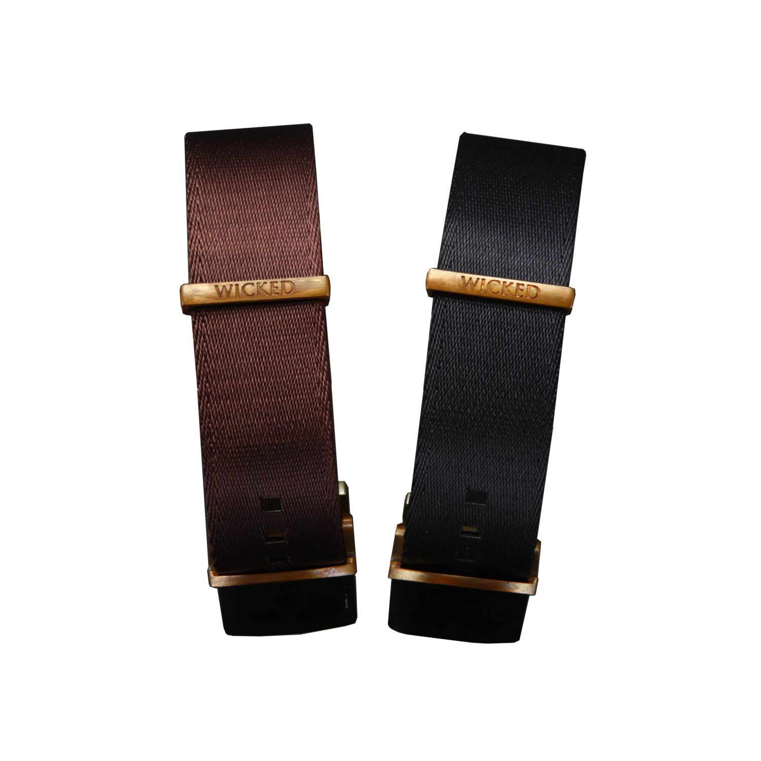 Soft-woven nylon strap with bronze hardware