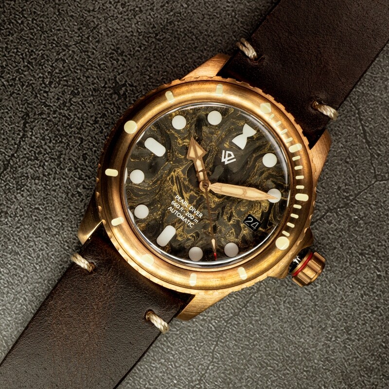 Phoenix NH35A black date mixed lume Version Bronze Pearl Diver LE