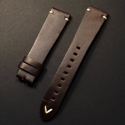 Genuine Leather strap without buckle, Color: Vintage Brown