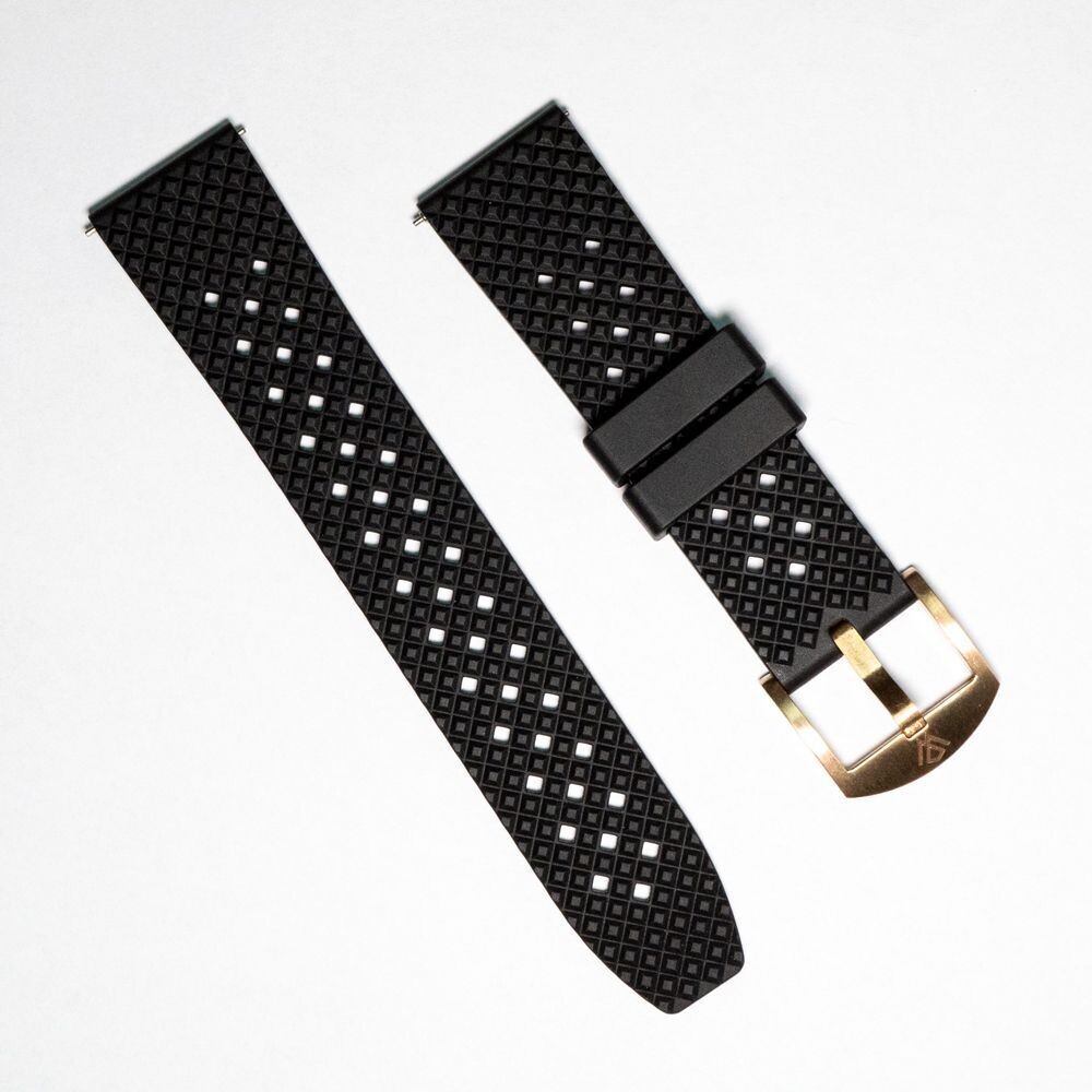 Natural Rubber High Quality Watch strap, Color: Black