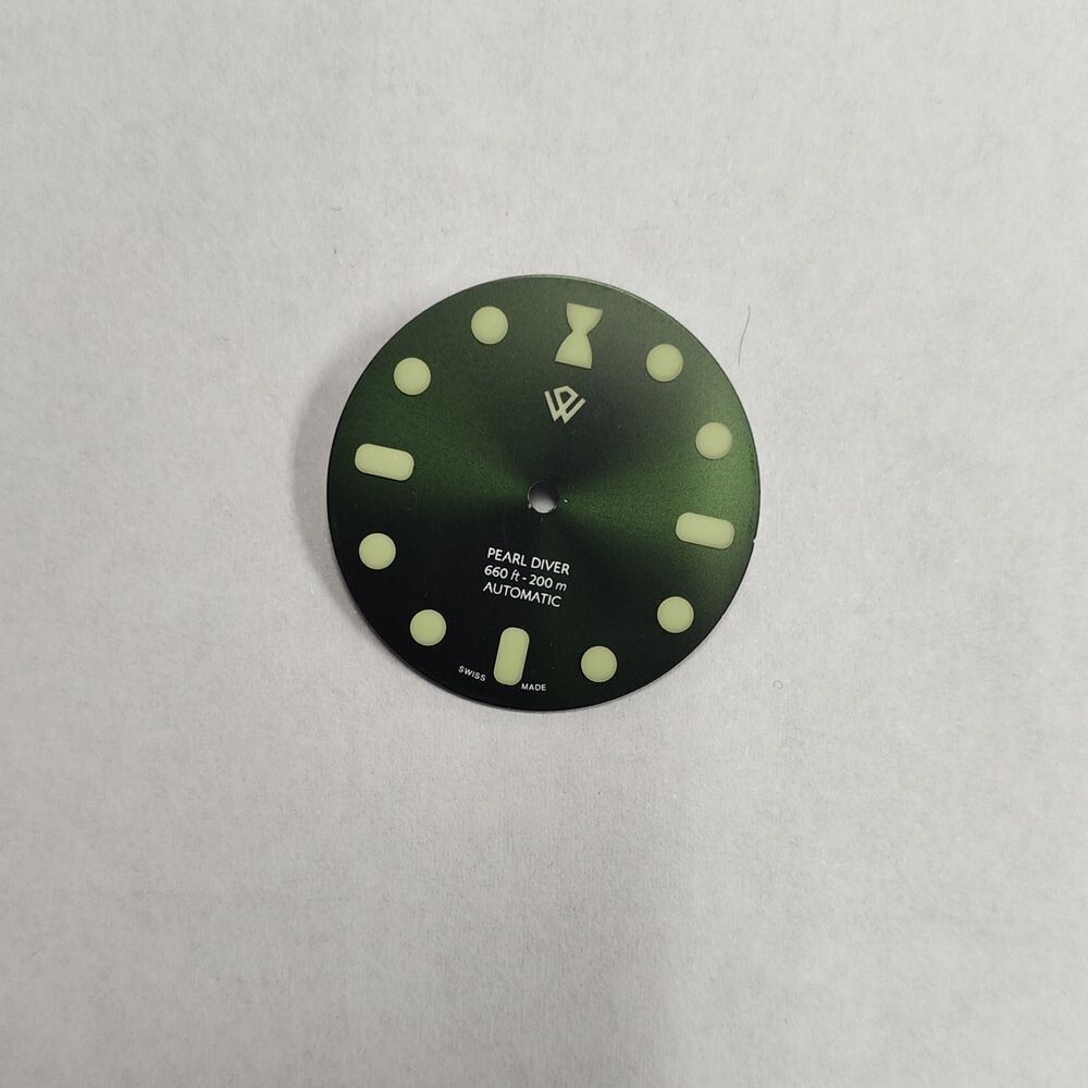 Grade B Swiss Made Lumicast watch dials for STP/SW200/ETA2824 MOVT, Dial: Green no date, STP1-11, SW200, ETA2824, C3 X1 ef