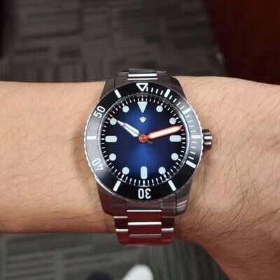 Blue Pearl Diver V1 9039 Stainless Steel Miyota 9039 BGW9 Lume IN STOCK