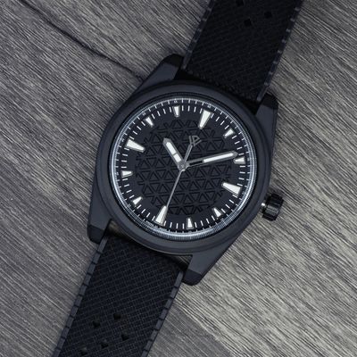 Black colored Basilea Collection Titanium Grade 5 wristwatch tropic strap