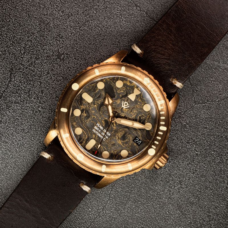 Bronze PEARL DIVER Phoenix NH35A old radium X1 ef