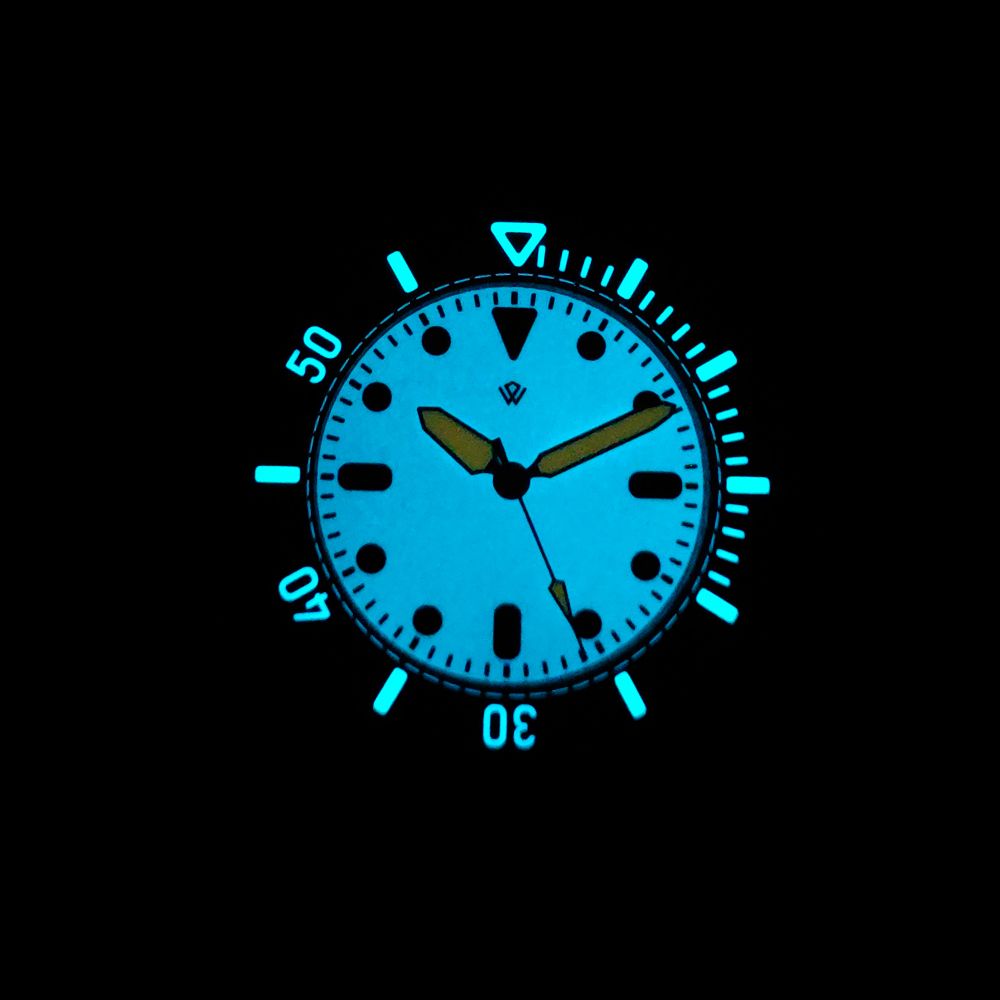 Full lume dial aged Damascus Pearl Diver V1 9039 Miyota 9039 BGW9 Lume