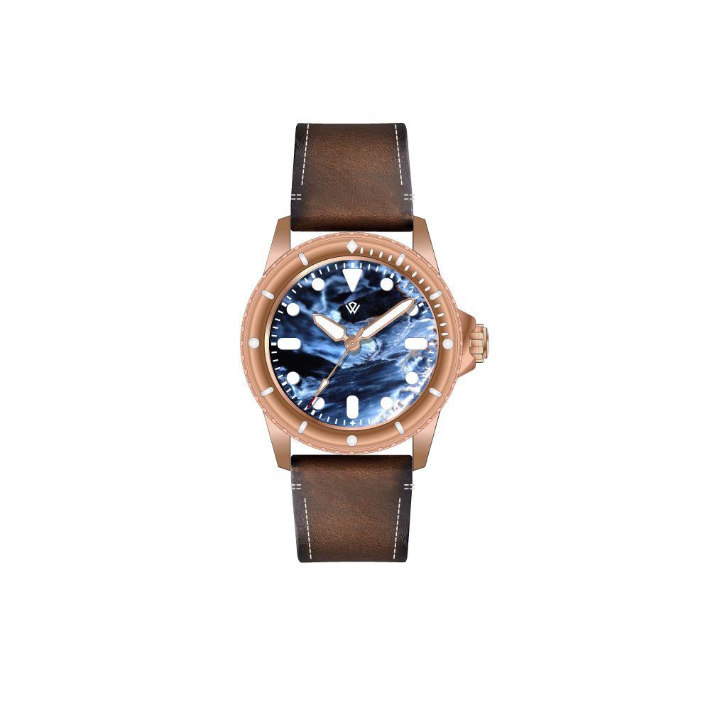 Swiss Made Bronze PEARL DIVER Pietersite Stone dial