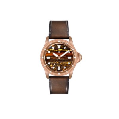 Swiss Made Bronze PEARL DIVER Tiger Iron stone dial