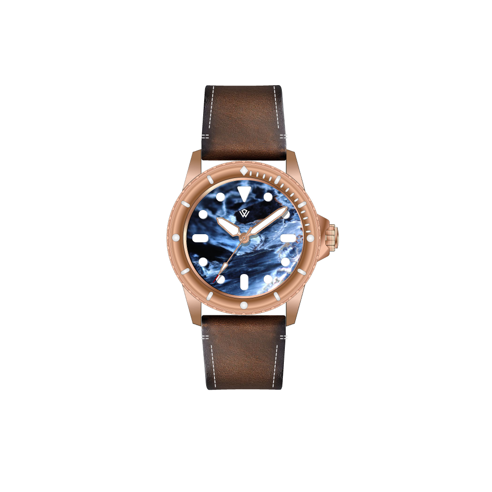 Swiss Made Bronze PEARL DIVER — Pietersite Stone Dial