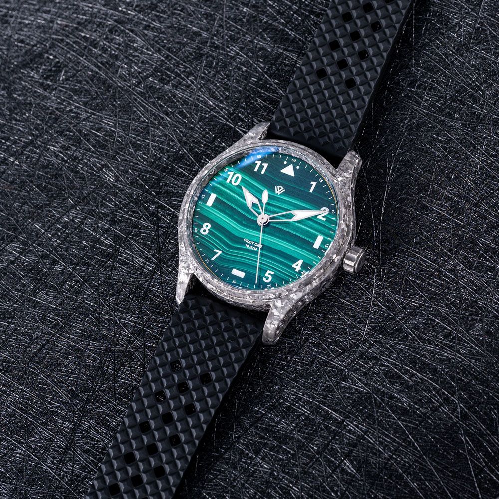 Anniversary Flieger — Crystalized Ti-P5 & Malachite (NH38A No-date) – 40 mm