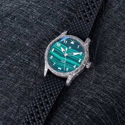 Anniversary Flieger — Crystalized Ti-P5 & Malachite (NH38A No-date) – 40 mm